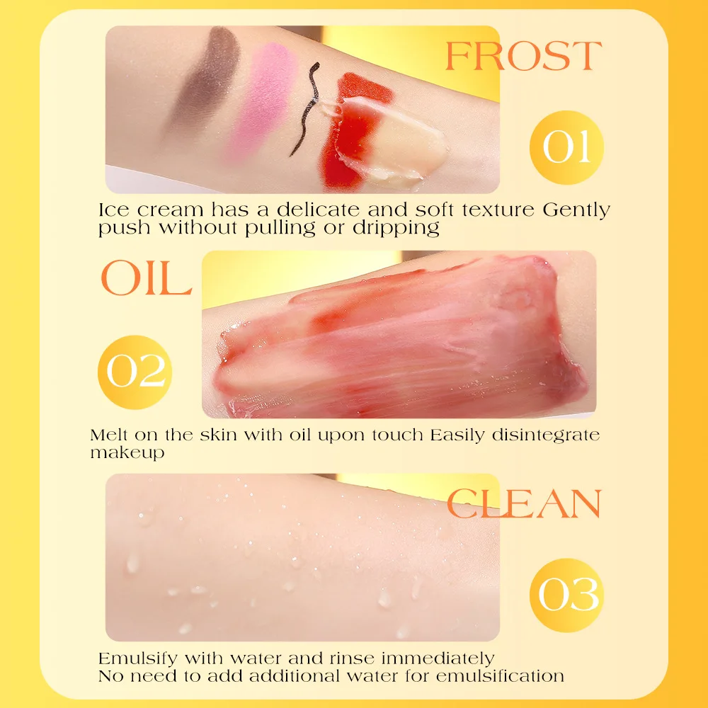 Crema desmaquillante ICVC con vitamina C, 30g, limpiador facial suave para una fácil eliminación de maquillaje