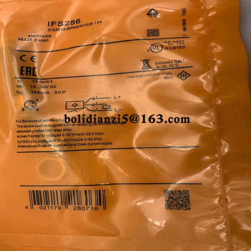 Novo interruptor do sensor de proximidade, em estoque, IFS274, IFS280, IFS281, IFS282, IFS283