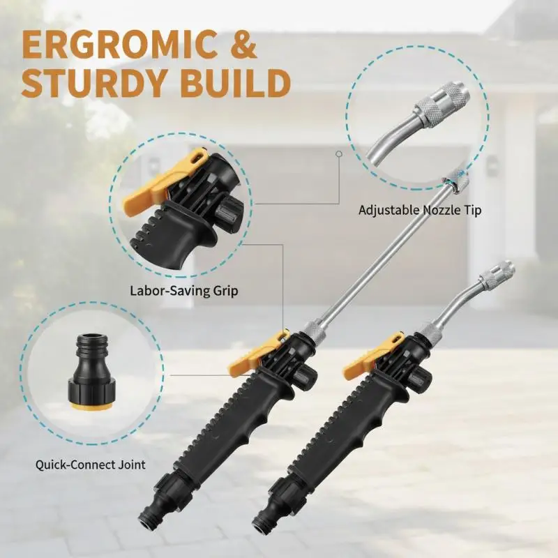 [L] Atomizing Tool Watering Spray Sprinkler Hose Wand Nozzle Spray High Pressure Power Water Tool Water Jet Garden Washer