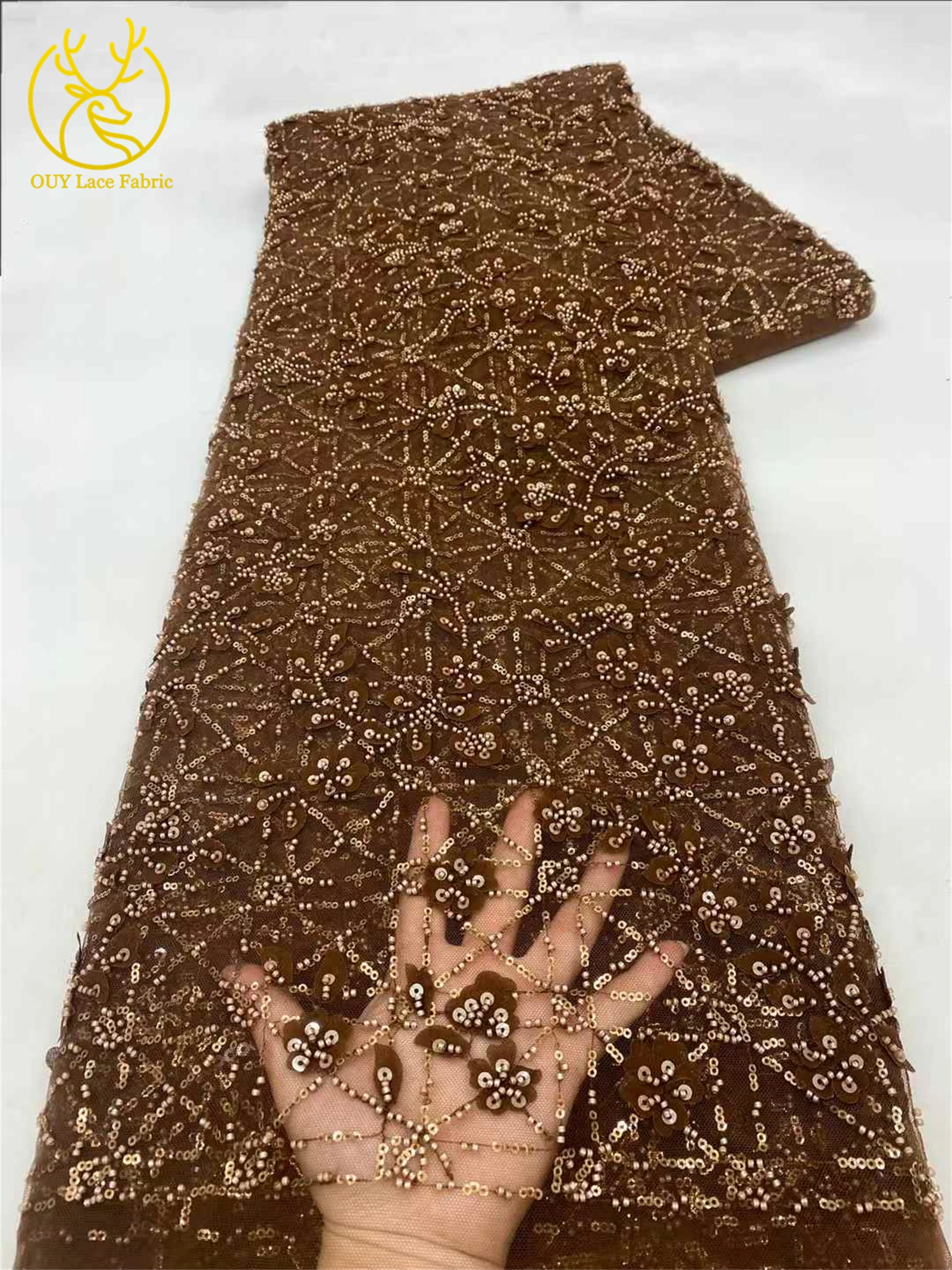 الأفريقي حبة الترتر أقمشة الدانتيل 2025 عالية الجودة الفرنسية النيجيري العريس الدانتيل شبكة النسيج فستان حفلات الزفاف مواد الخياطة