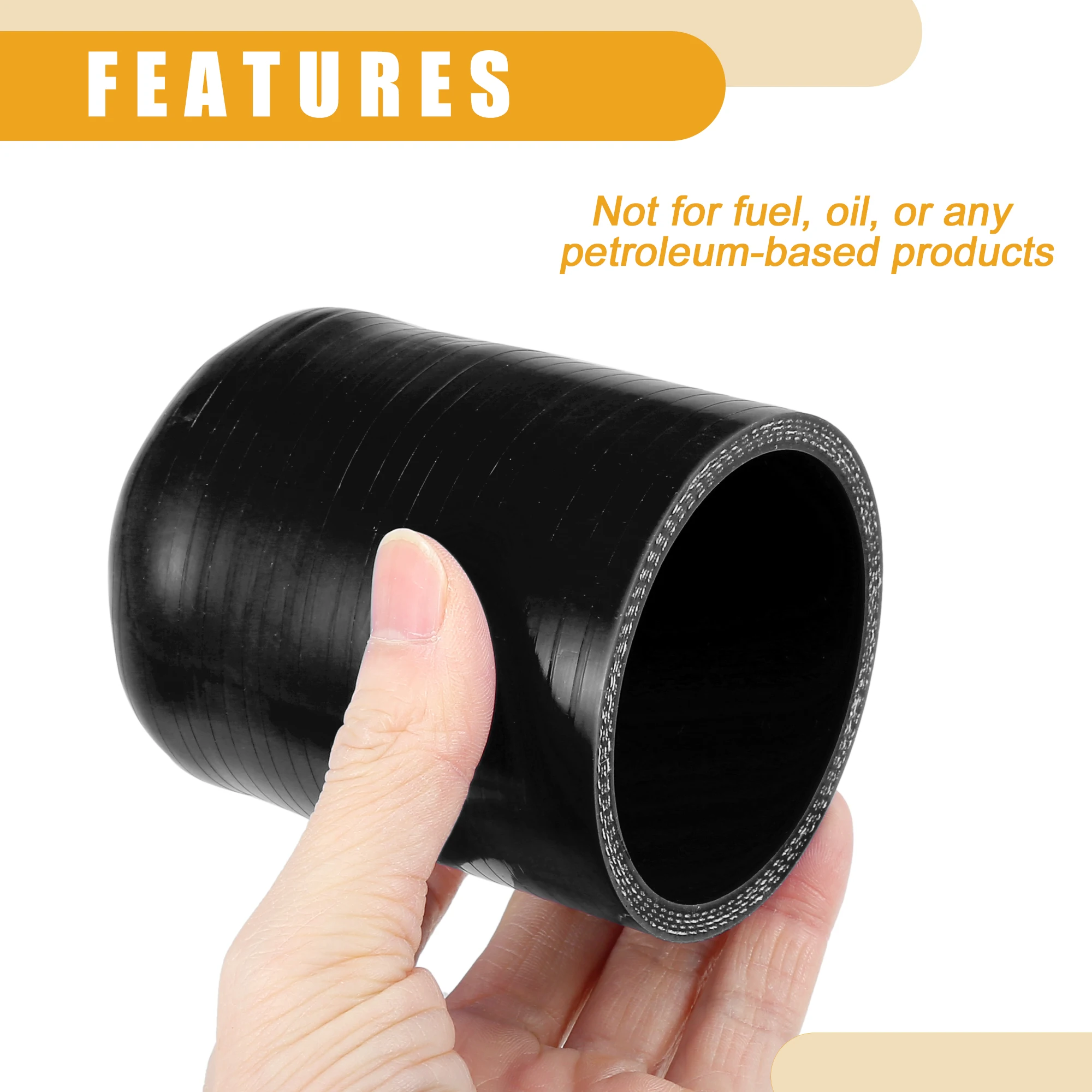 UXCELL 35mm-75mm ID 80mm Tappo del tubo flessibile in silicone lungo Tappo terminale del tubo di aspirazione con morsetto per porta dell'acqua sottovuoto di bypass del riscaldatore del liquido di raffreddamento