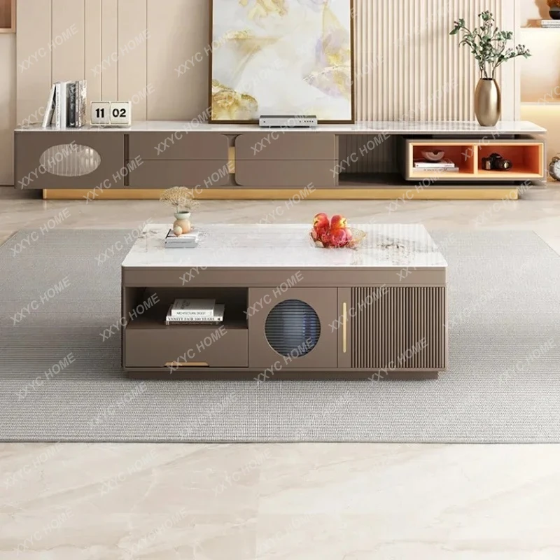 X-S Rock slab living room coffee table tea table tea making integrated sofa lifting multi-functional household small apartment H