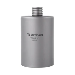 Tiartisan 200ml Titanium Alcohol Flask Bottle Round Liquor Wine Bottle for Whiskey Red Wine Pot Outdoor Cups Ta8601