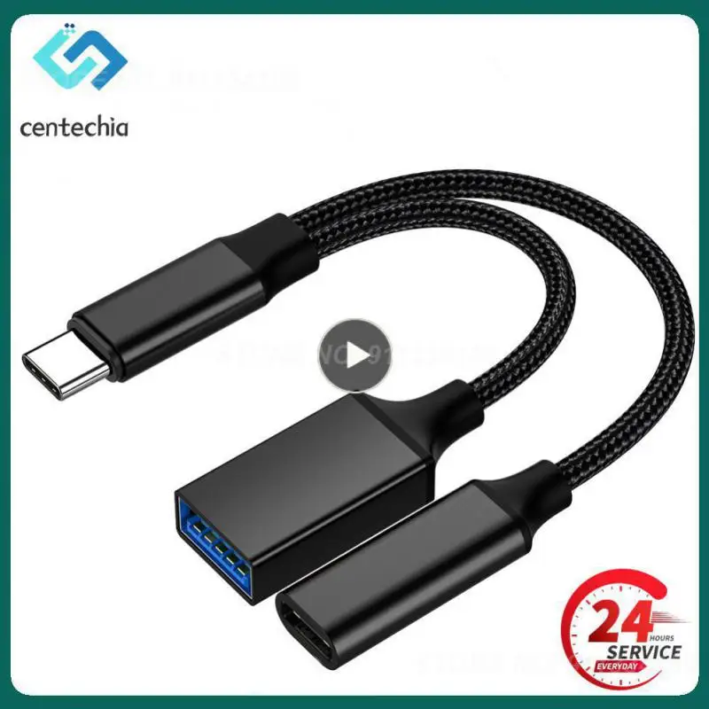 Adapter kabla USB C OTG 2 w 1 z portem ładowania PD do tabletu laptopa