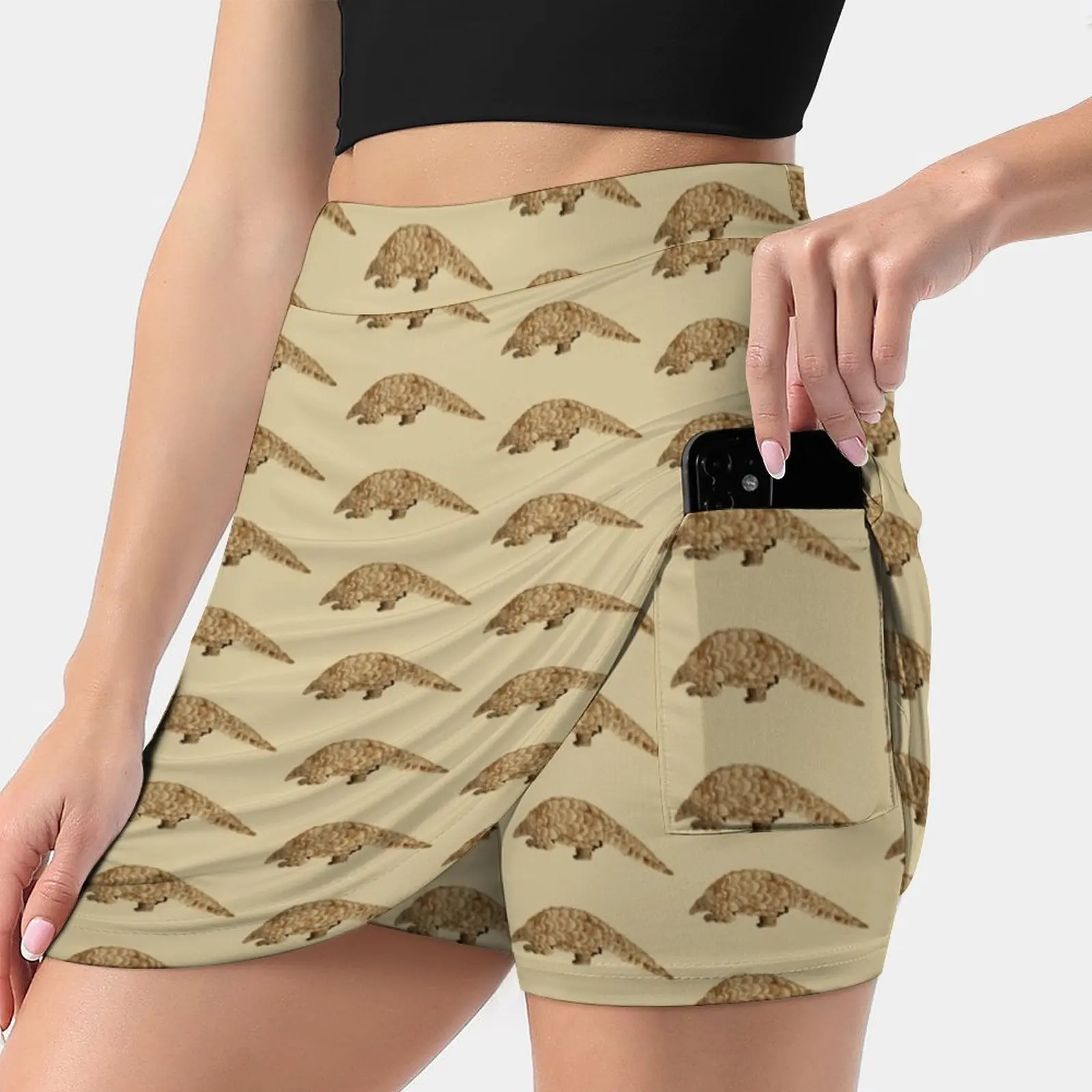 Pangolin Women's skirt Mini Skirts A Line Skirt With Hide Pocket Pangolin African Pangolin Mammal Scales Animal Zoology Wildlife