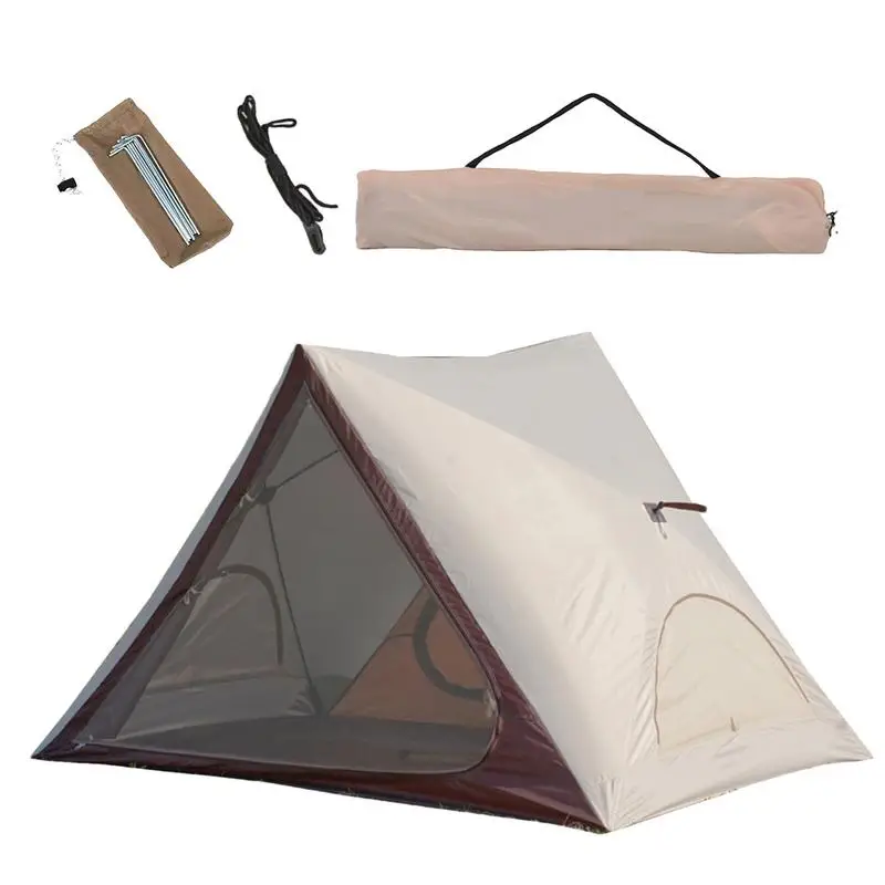 Triangular Camping Tent Automatic Open Tent Pop Up Beach Tents With 6 Ground Nails Portable Triangular Shelter For Camping ﻿