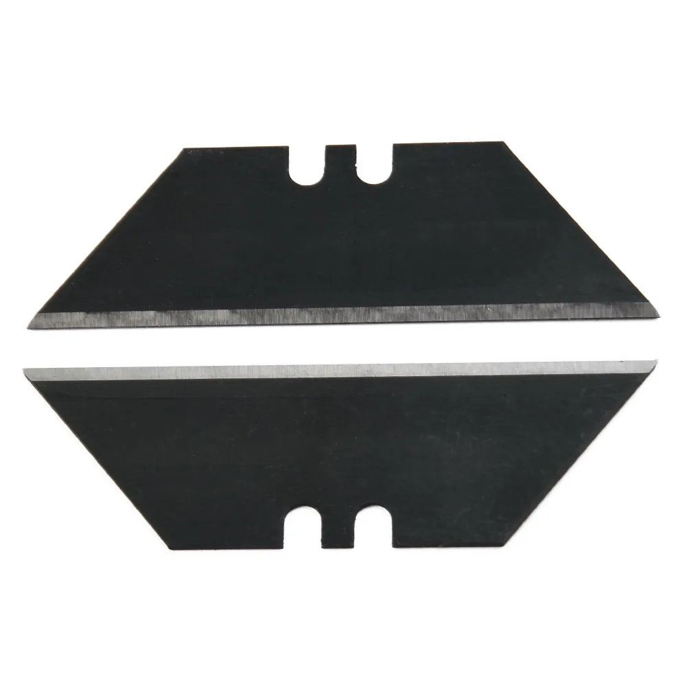 10pcs 60*18mm Trapezoidal Blade 60# Carbon Steel Black/silver Replacement Blade Non-porous Two Groove Art Craft Cutter Accessory