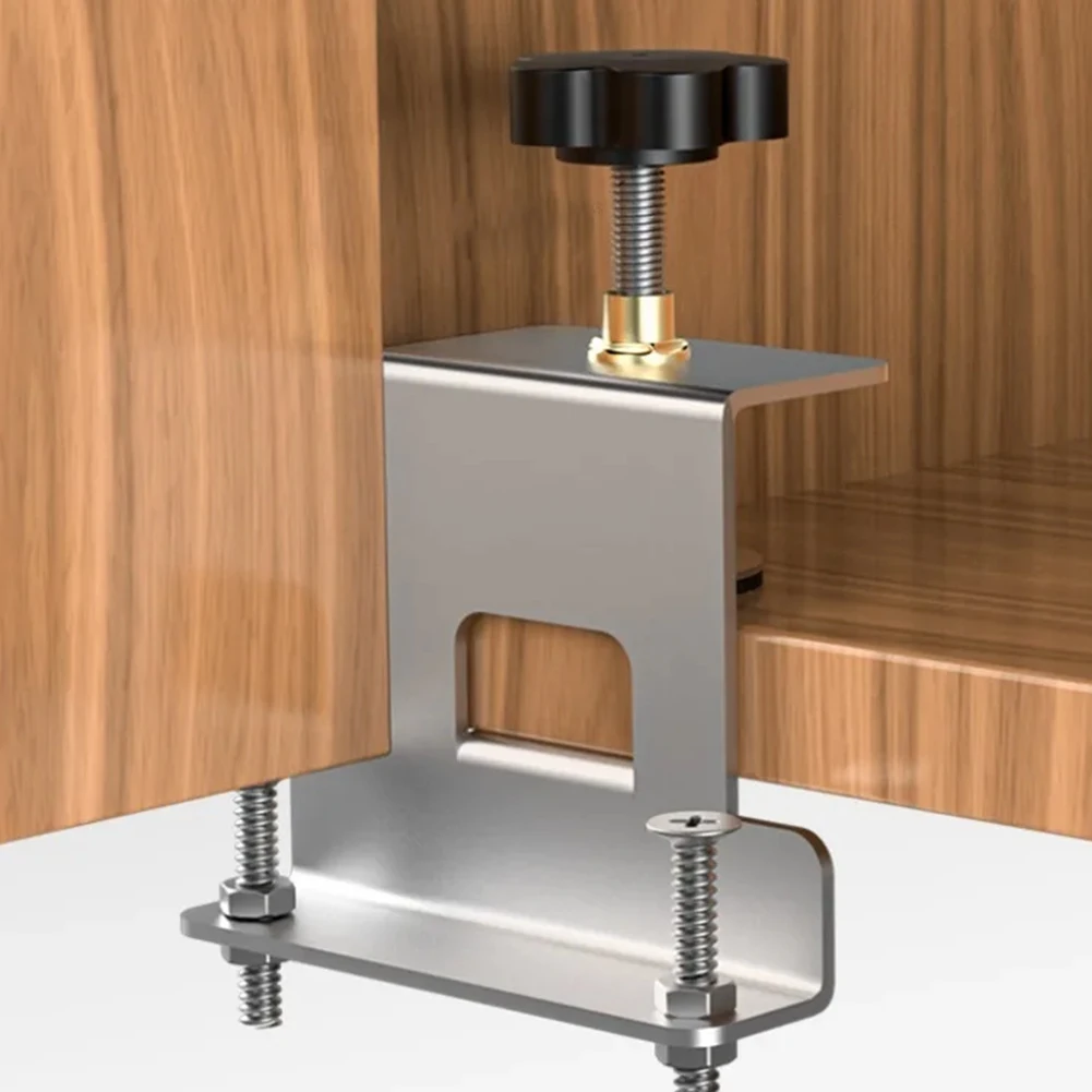 AS63-Cabinet Door Panel Mounting Jig Multi-Role Panel Positioning Fixing Clamp Wood Board Handle Install Punching Locator