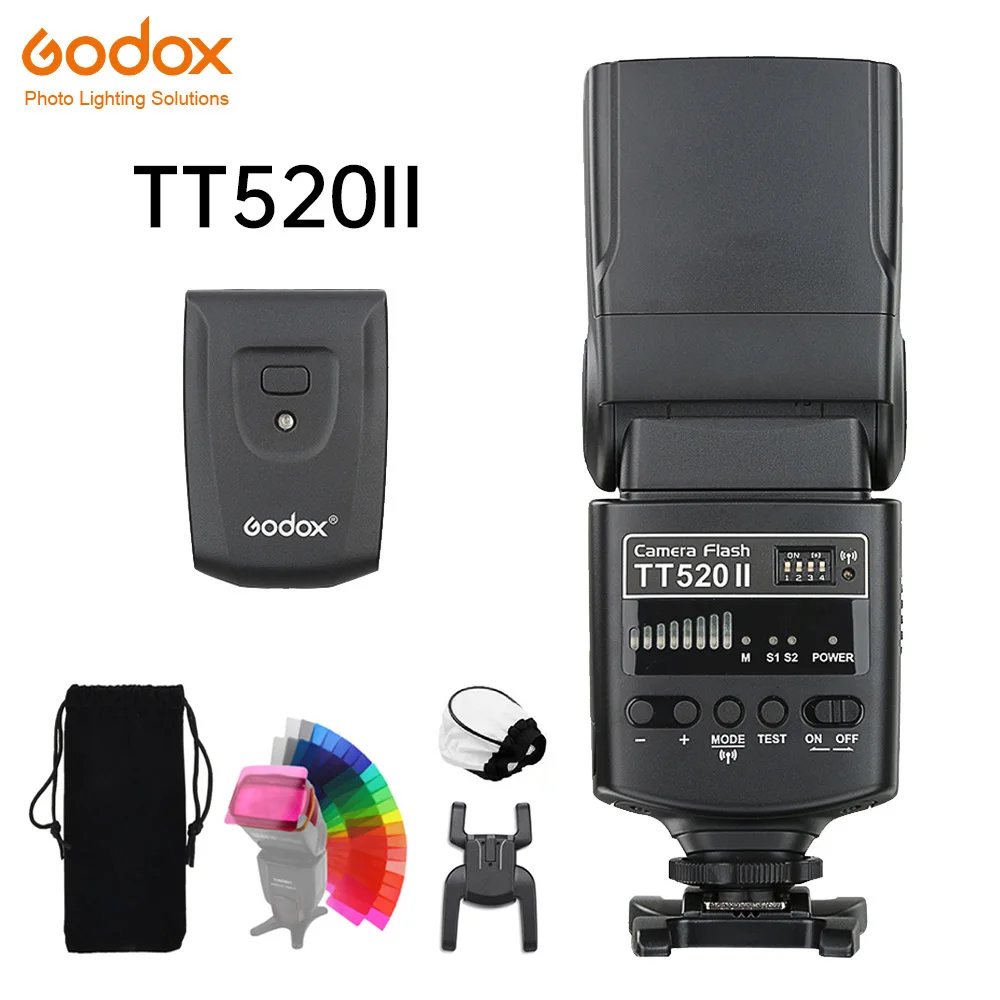 

Godox Camera Flash TT520II with Build-in 433MHz Wireless Signal for Canon 1300D 800D 750D for Nikon Pentax Olympus DSLR Cameras