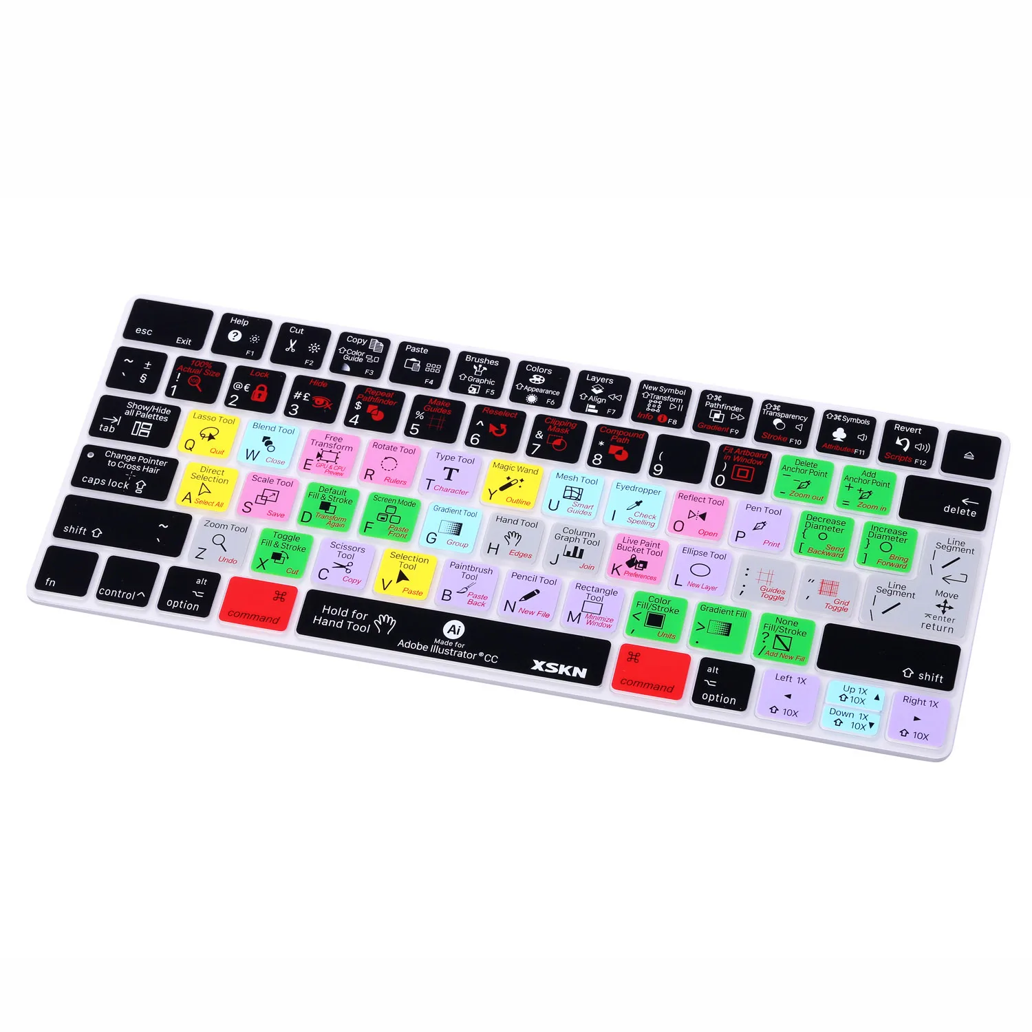 XSKN Adobe AI Illustrator Shortcuts Keyboard Skin for Apple Magic Keyboard Functional Hot keys Protective Cover US EU Version