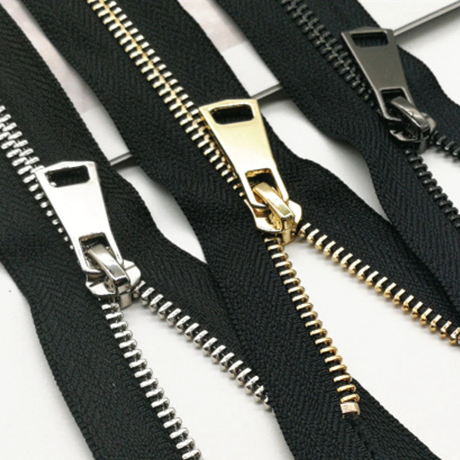 1Pcs 5# Metal Zippers 70cm Open End Zip Zipper Sliders Head for Sewing Jacket Garments DIY Clothing Sewing Zipper Accessories