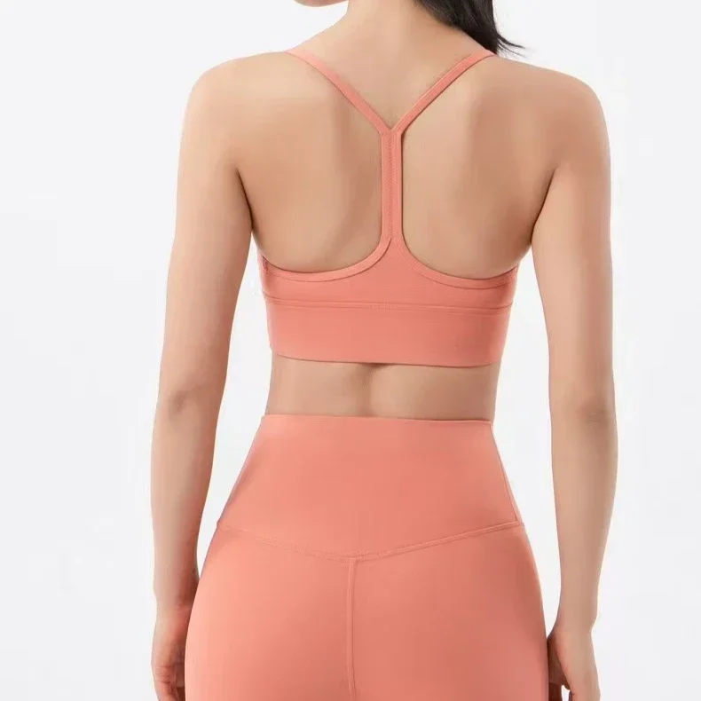 Beau dos de lingerie de sport en forme de Y, costume deux pièces à séchage rapide, short de yoga serré à la taille nue, combinaison de yoga de gymnastique