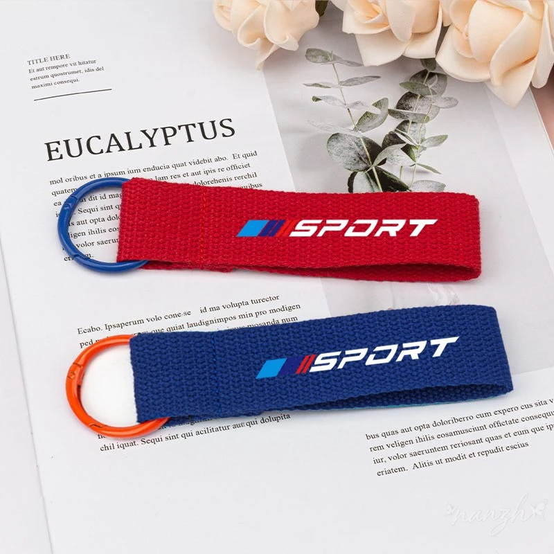 

Webbing Car Keychain Key Chain Rings Badge Keyring For BMW 3 5 Series G30 G20 F30 F10 E90 E60 X1 X3 E70 F15 F48 Accessories