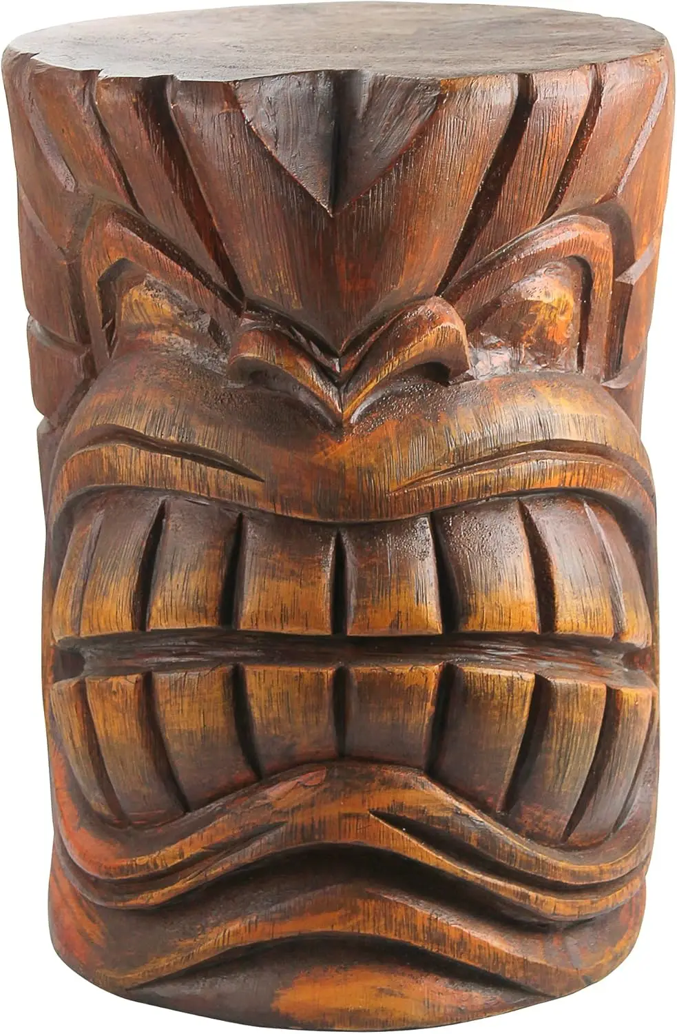 

DB383038 Grand Tiki Face Kanaloa Teeth Indoor/Outdoor Side Table Statue for Patio, Bar or Den, 15 inches wide, 20 inches tall