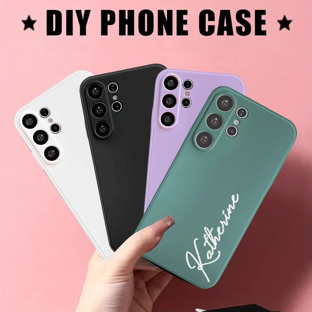 Customized Text Case For Samsung Galaxy S8 S9 S10 S20 S21 S22 S23 S24 FE Plus Ultra 5G S20+ S21+ S22+ Print Your Signature view 2