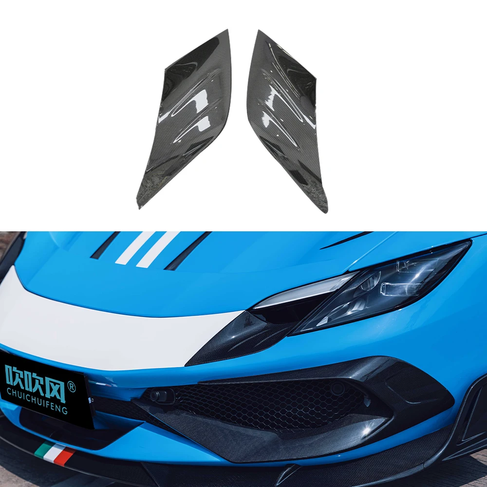 For FERRARI 296 GTB GTS Dry Carbon Fiber Automotive Headlight Accessories Air Inlet Decoration Components