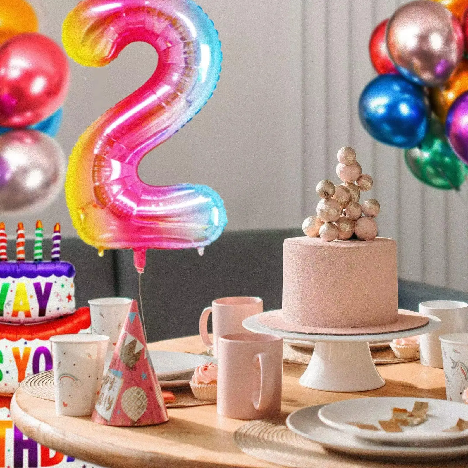 20PCSRainbow Gradient 32 numery Cal tort urodzinowy z balonów foliowych 0-9 lat chłopców dziewczynki Baby Shower dekoracje weselne