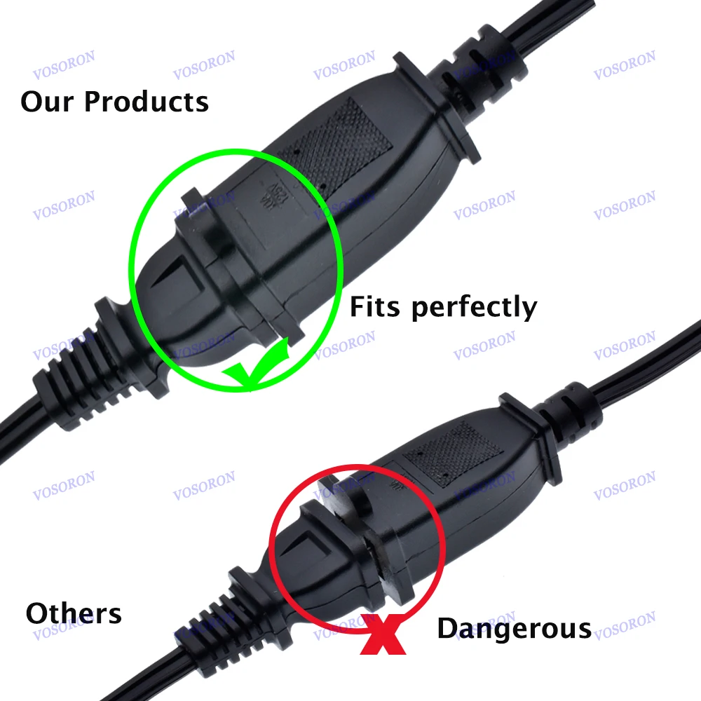 US USA Japan Canada  Power Extension Cable Cord US Plug 1-15P Two Foot To US 1-15R Power Cable Cord 2m/3m