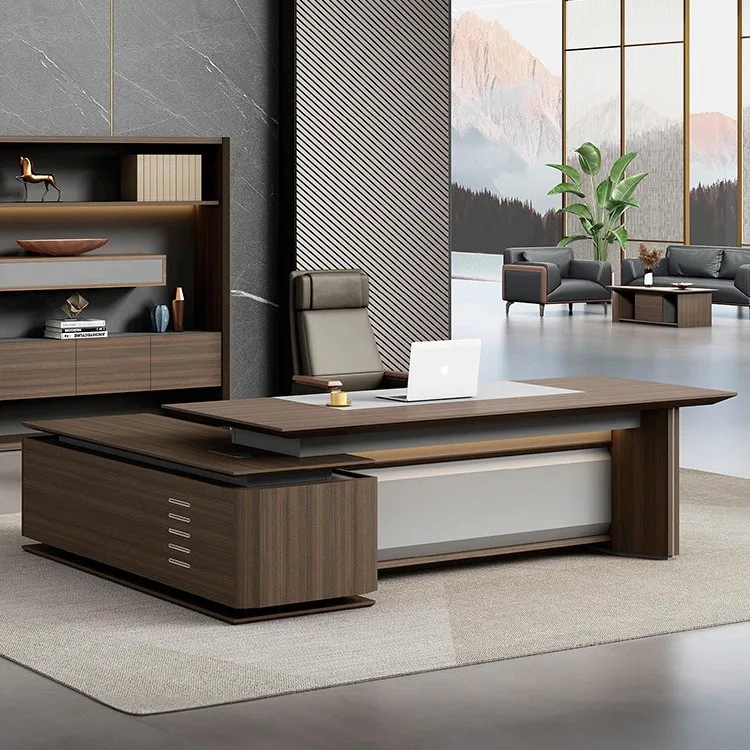 

Офисная мебель, настольный светильник для босса, роскошный большой письменный стол, общий менеджер, офис, президент, комбинация стола и стула