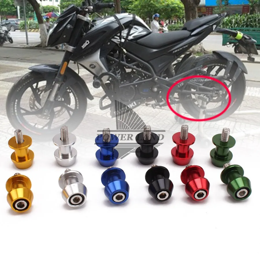 6colors 8mm Motorcycle  Rear Stand Swing Arm Spool Sliders Stand Swingarm Bobbins Spools Stands Screws for Motocycles Custom