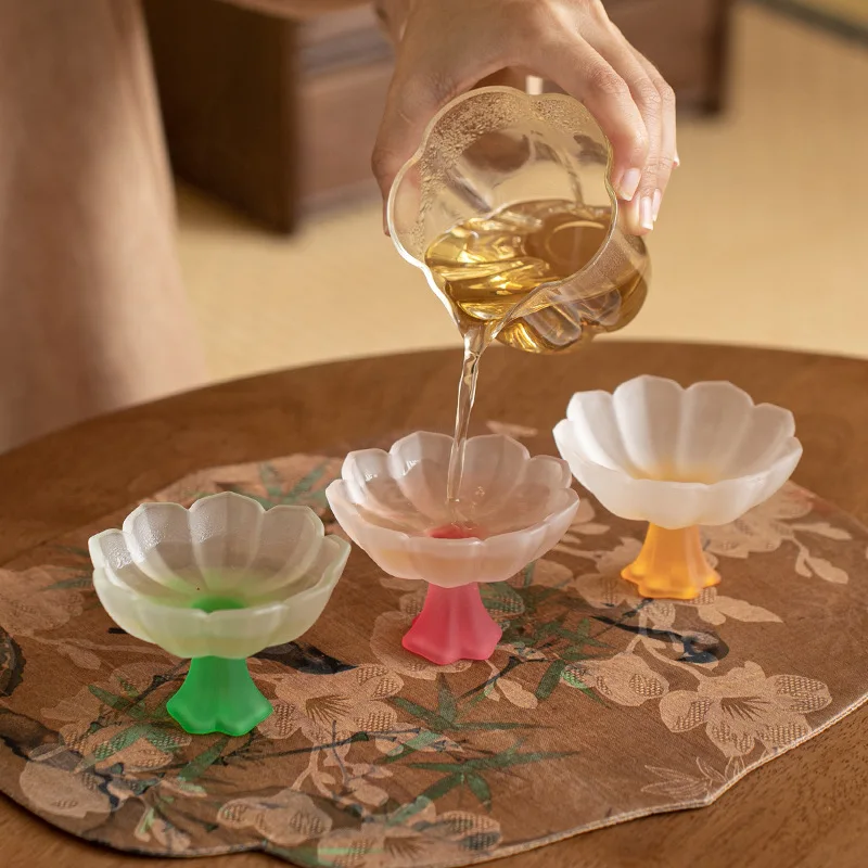 Antique lotus teacup lady owner high-quality petal scented cup rice wine cup light luxury