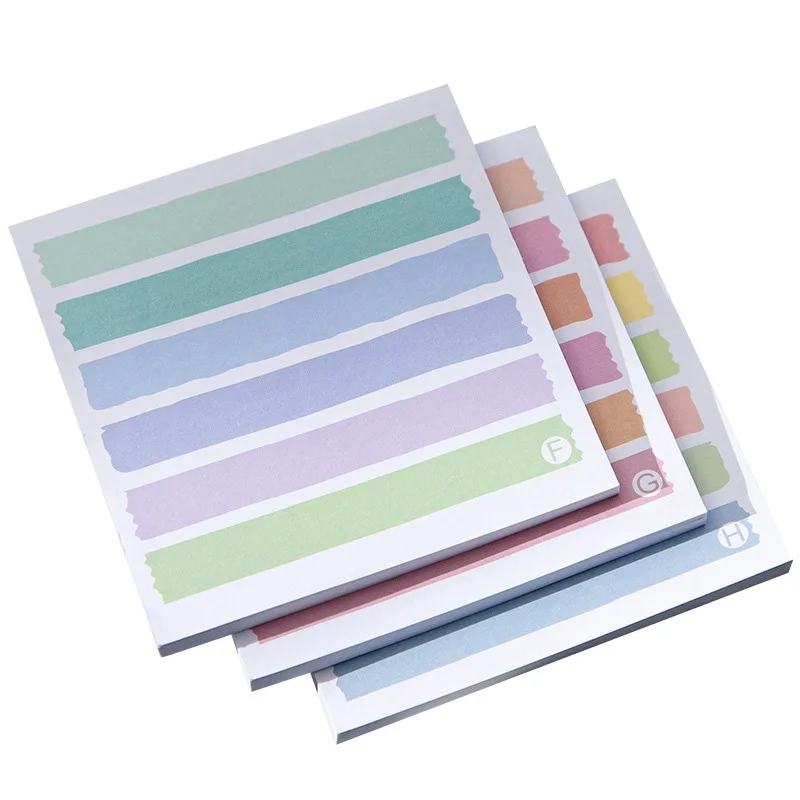 Sticky Note Memo Pad Creative Colorful Stripes Morandi Message Scheduler Paper Sticky Notes School Office Stationery Supplies