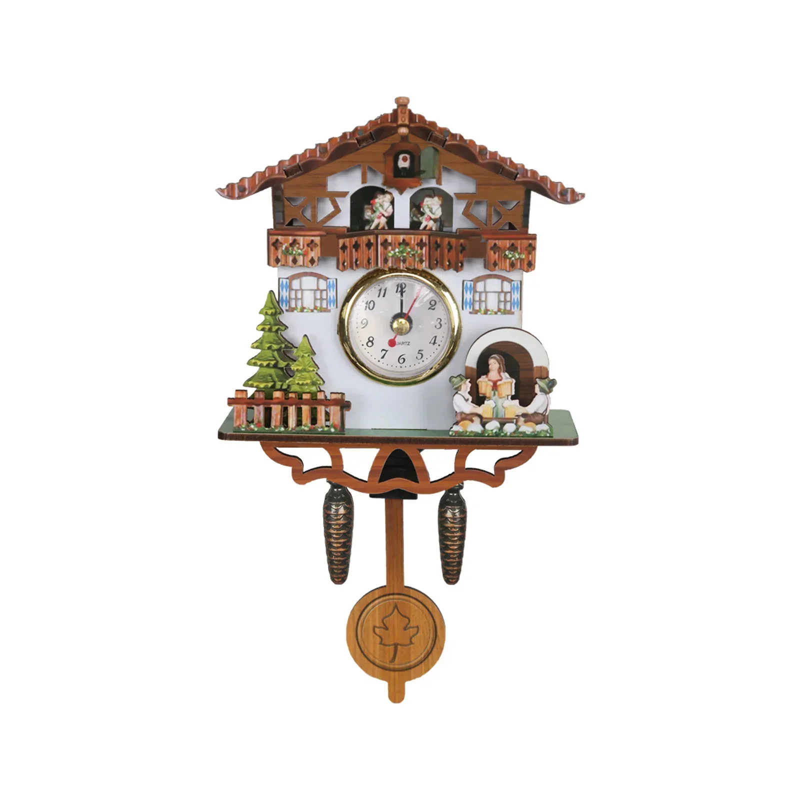 Wooden Hanging Wall Clock Bird Alarm Clock Cuckoo Decoration Home Quartz Watch Decorative Home Decor