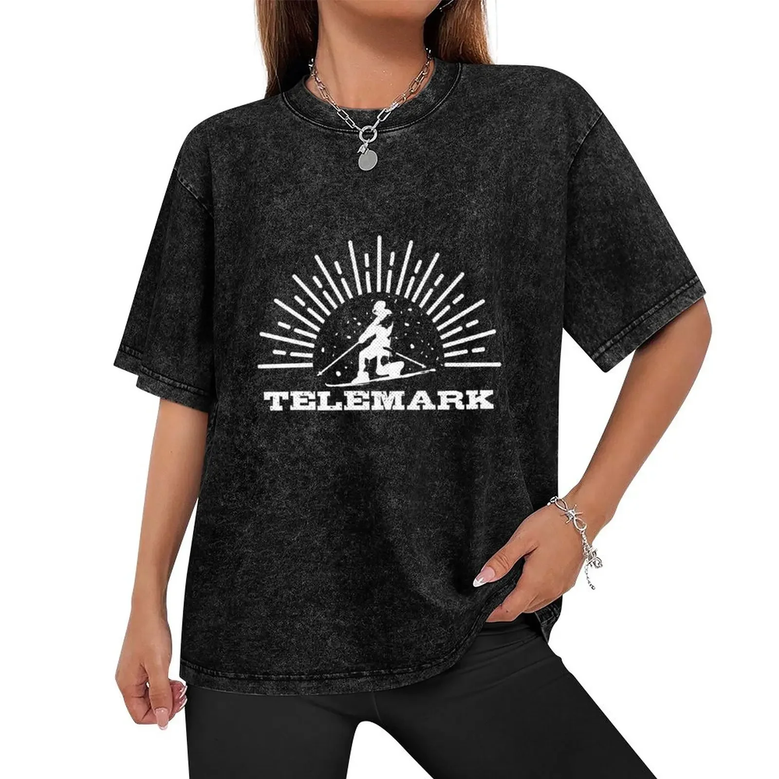 Vintage Telemark Ski Telemarking Skiing Telemarker T-Shirt graphic shirts plus size tops T-shirt men