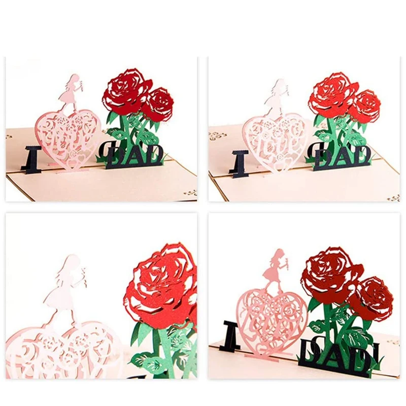 โปสการ์ดวันพ่อ3D แบบสร้างสรรค์งานประดิษฐ์ทำด้วยมือกระดาษประติมากรรมแบบกลวงการ์ดอวยพรเหมาะสำหรับโปสการ์ดอวยพรของพ่อ