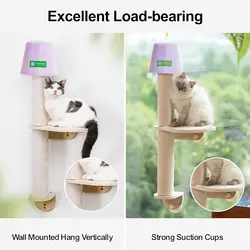 Mewoofun Cat Window Climber with High Quality Glass Suction Cup Stylish Lamp Design Cat Climbing Frame Scratching Post Set