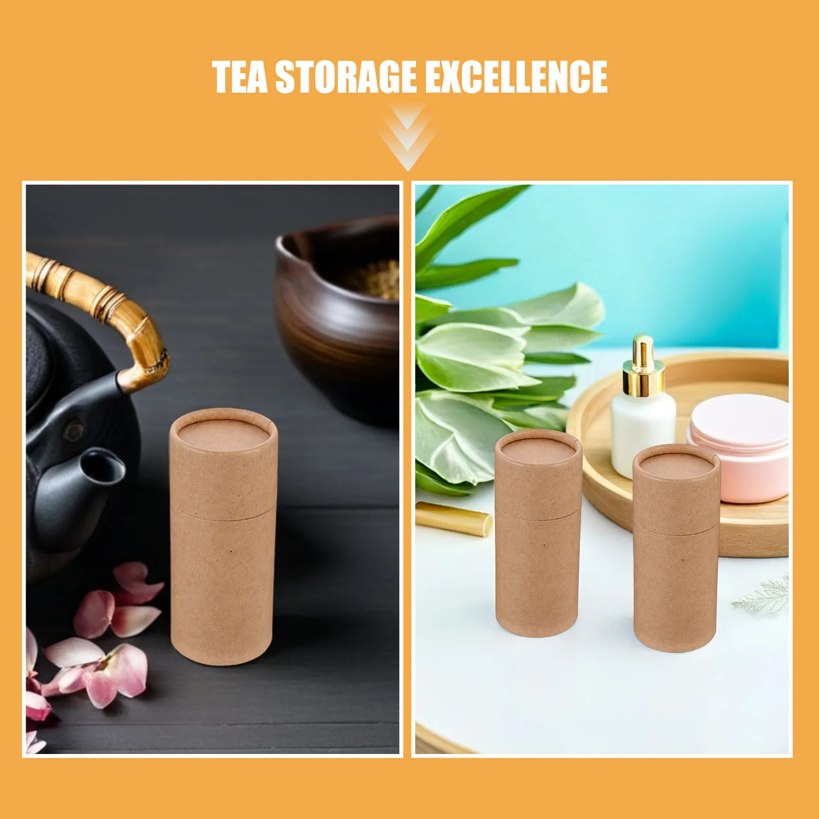 8Pcs Kraft Paper Mailing Tubes Cardboard Tubes Giftready Craft Packaging Document Tube Holder for Tea Essential Oil Storage view 3