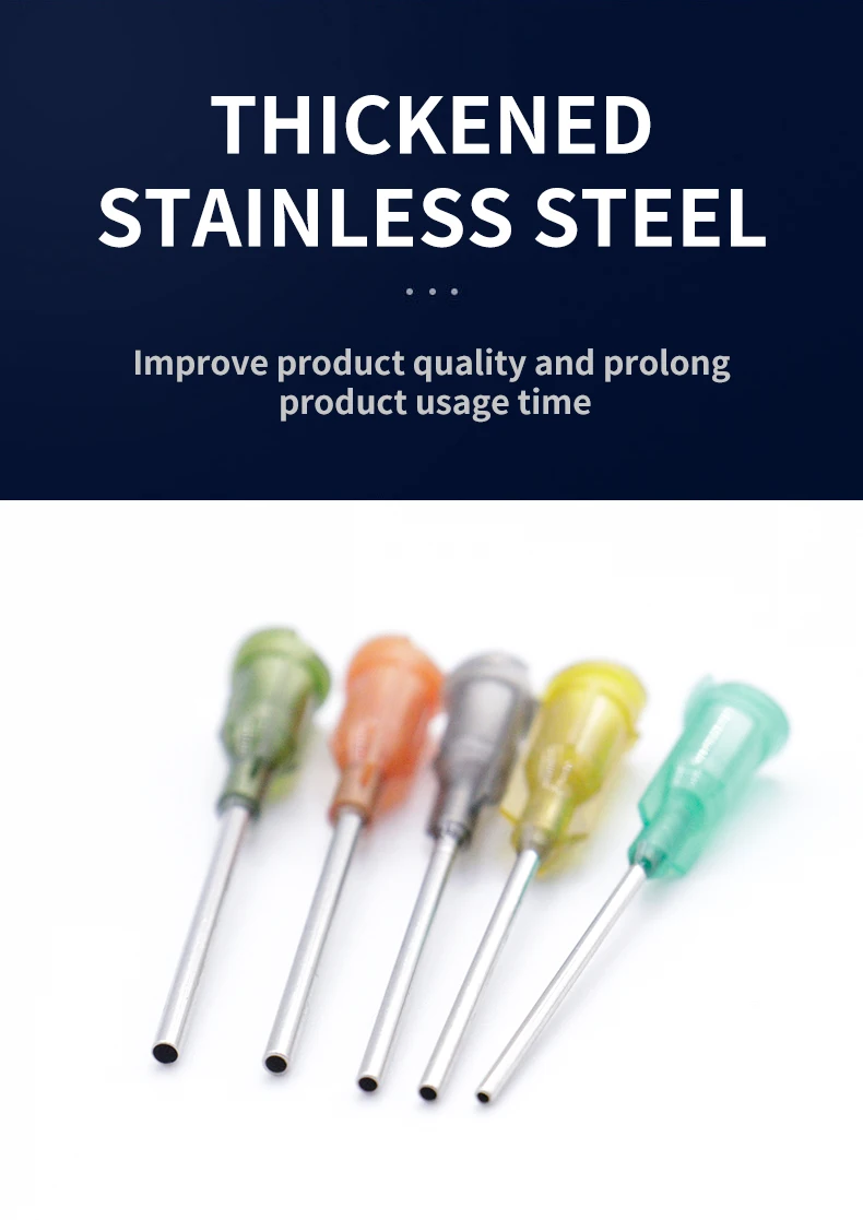 10G-30G Dosierspitze mit stumpfer Spitze und Luer-Lock, 1 Zoll Edelstahl-Klebernadel für Klebstoffdosierung – Detail 2