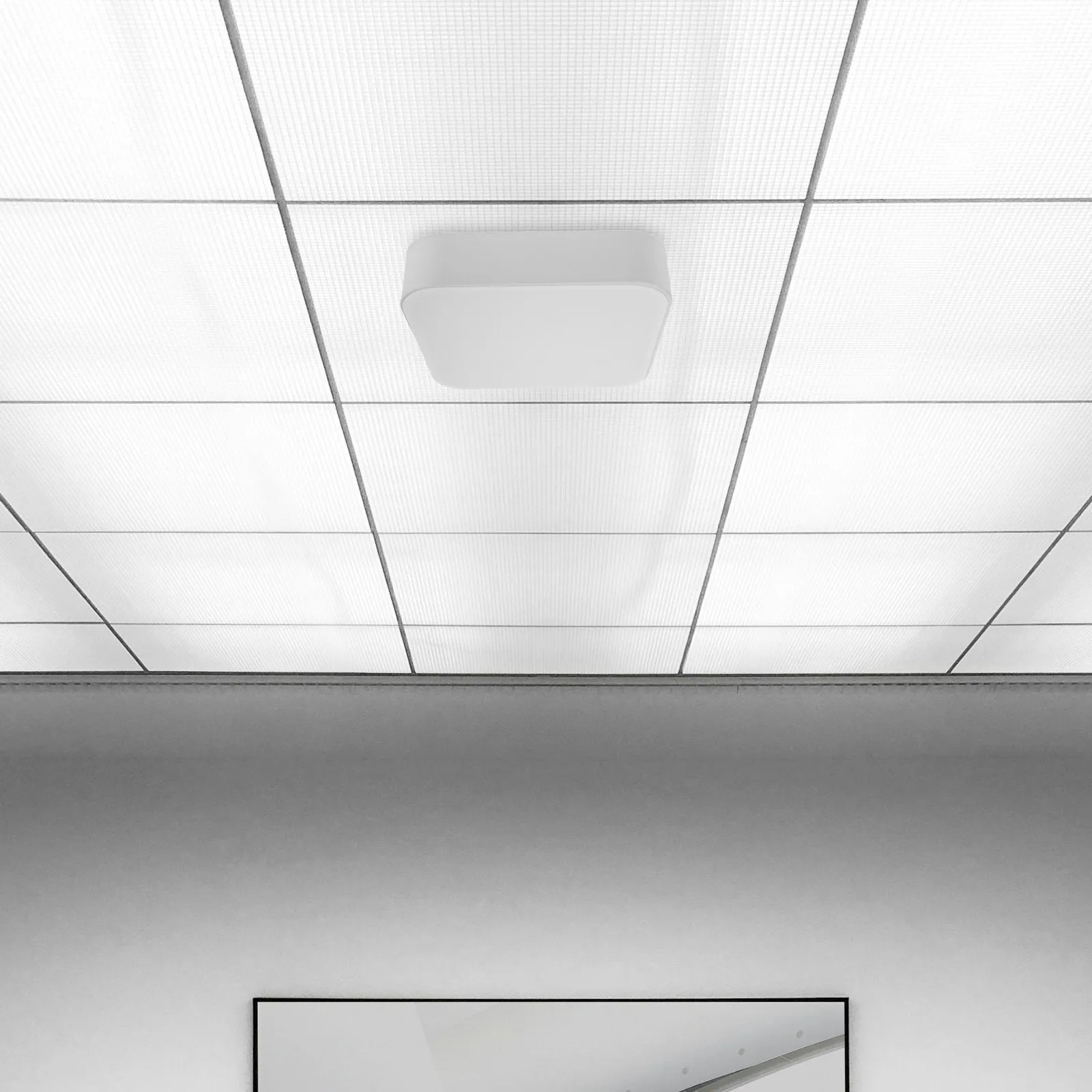 Square Ceiling Light Shade Plastic Flush Mount 9 Inch Lamp Cover Replacement Light Fixture Cover Office Meeting Room Bathroom