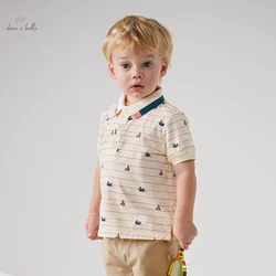 Dave Bella Boy's Suit 2024 New Summer Children's Print Short-Sleeved Clothes Shorts Baby Cool Two-Piece Set Sport DB2248486