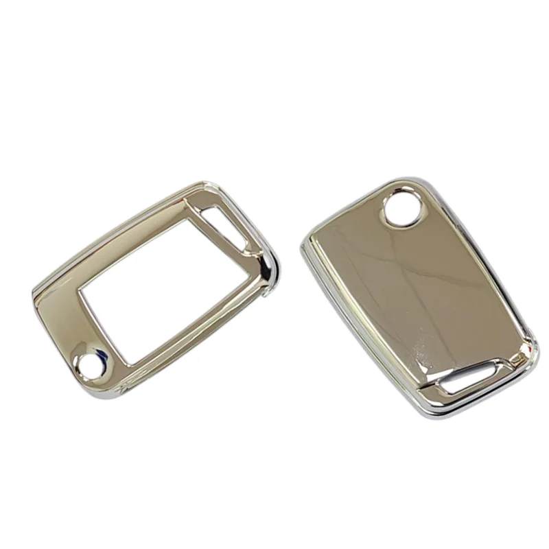 

Hard Plastic Smart Key Remote Key Fob Decorative Cover Protection Case (Silver Chrome) For VW Volkswagen Golf MK7