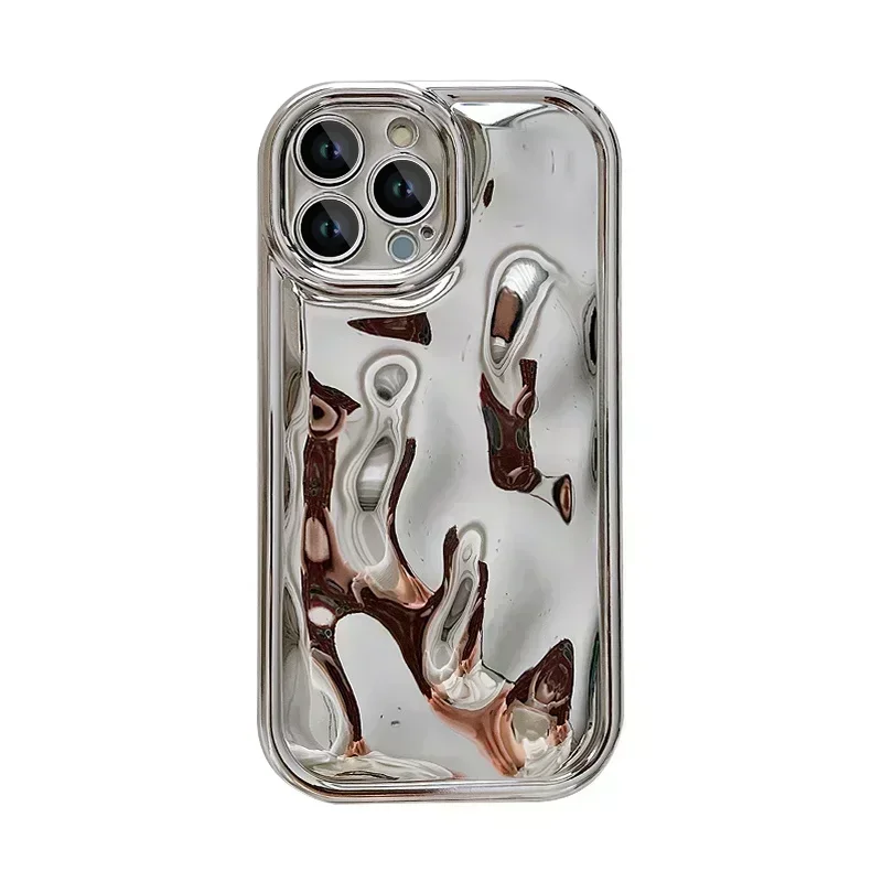 Luxury plating 3D Lunar crater bumper soft silicon phone case for iphone 15 14 13 12 11 Pro Max Plus XS X XR Cute Back Cover