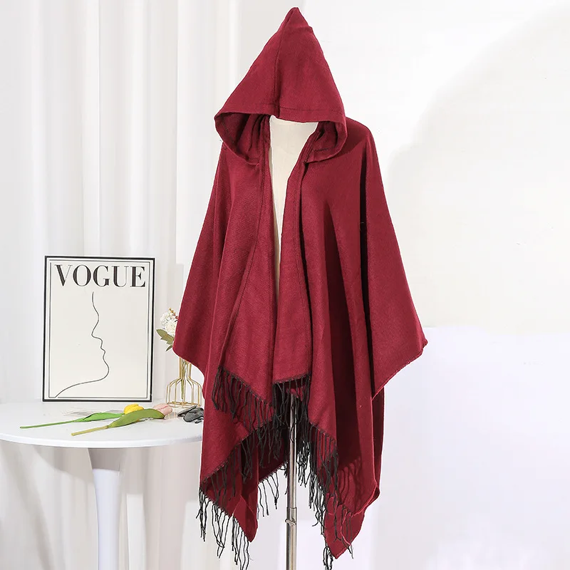 Chal de tendencia étnica de estilo masculino para vacaciones al aire libre, capa cálida y resistente al viento, chal, Poncho de regalo de Cachemira de imitación