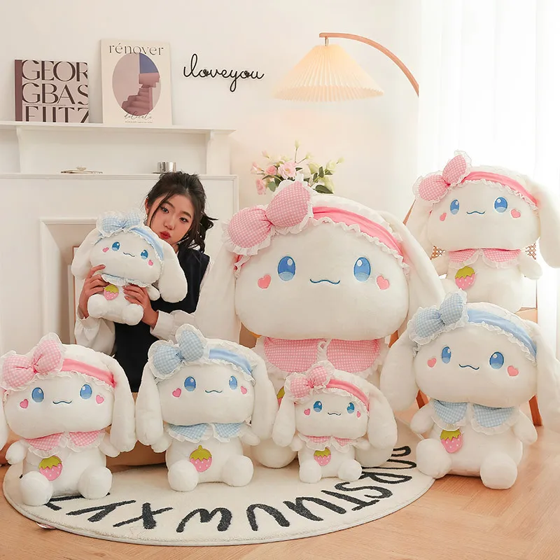 Sanrios Cute Plush Toy Cinnamoroll Cartoon Pillow Stuffed Doll Cushion Bedroom Home Deco Kids Birthday Christmas Gift for Friend