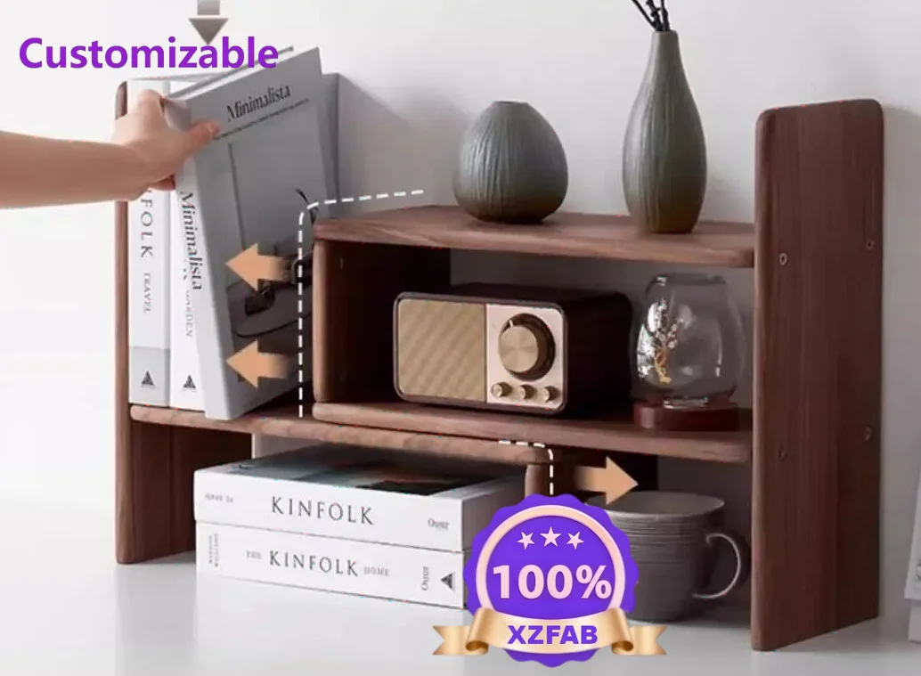 Factory Direct 2026 Black walnut shelf, mug storage rack, tea set storage, multi-layer shelf, coffee cup display shelf on table