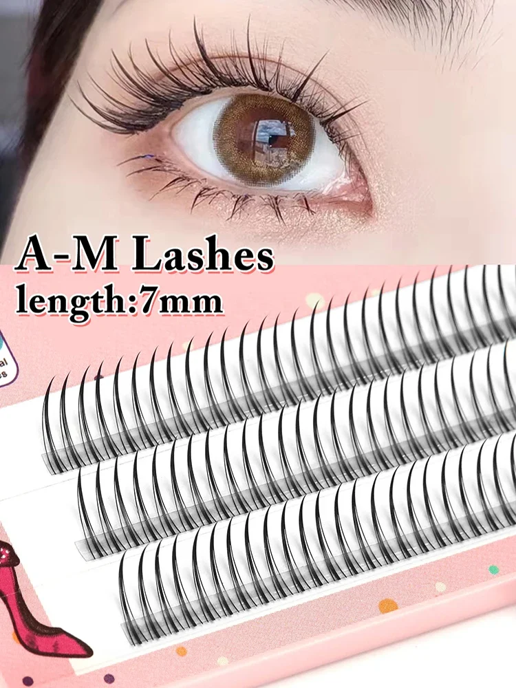 Yelix A/M Shape Lashes Natural Fluffy False Eyelashes Individual Eyelashes 3d Mink Eyelash Extension Luxury Makeup Eye Lashes