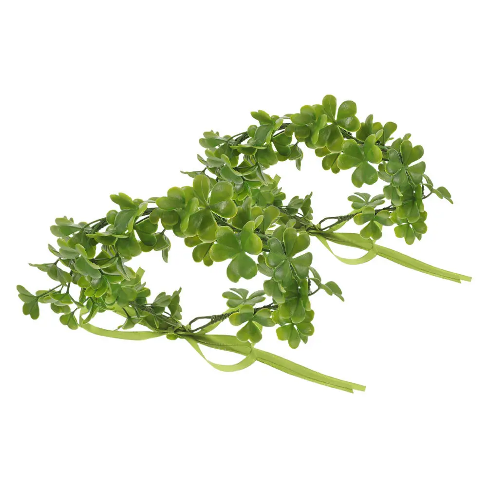 

2 шт. регулируемые зеленые повязки на голову с гирляндой из клевера, цветочные венки для Дня Святого Патрика, свадеб, тематических мероприятий в стиле феи, головные уборы