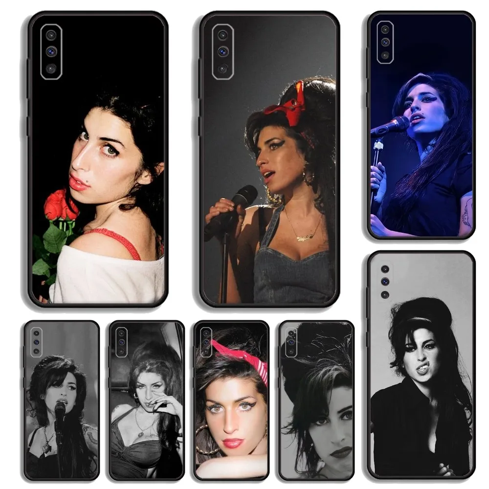 Чехол для телефона Singer Amy Winehouse для Samsung S23,23,22,30,21,10,9,Note20 Ultra,Lite,Ultra,5G,Plus,FE, черный мягкий чехол