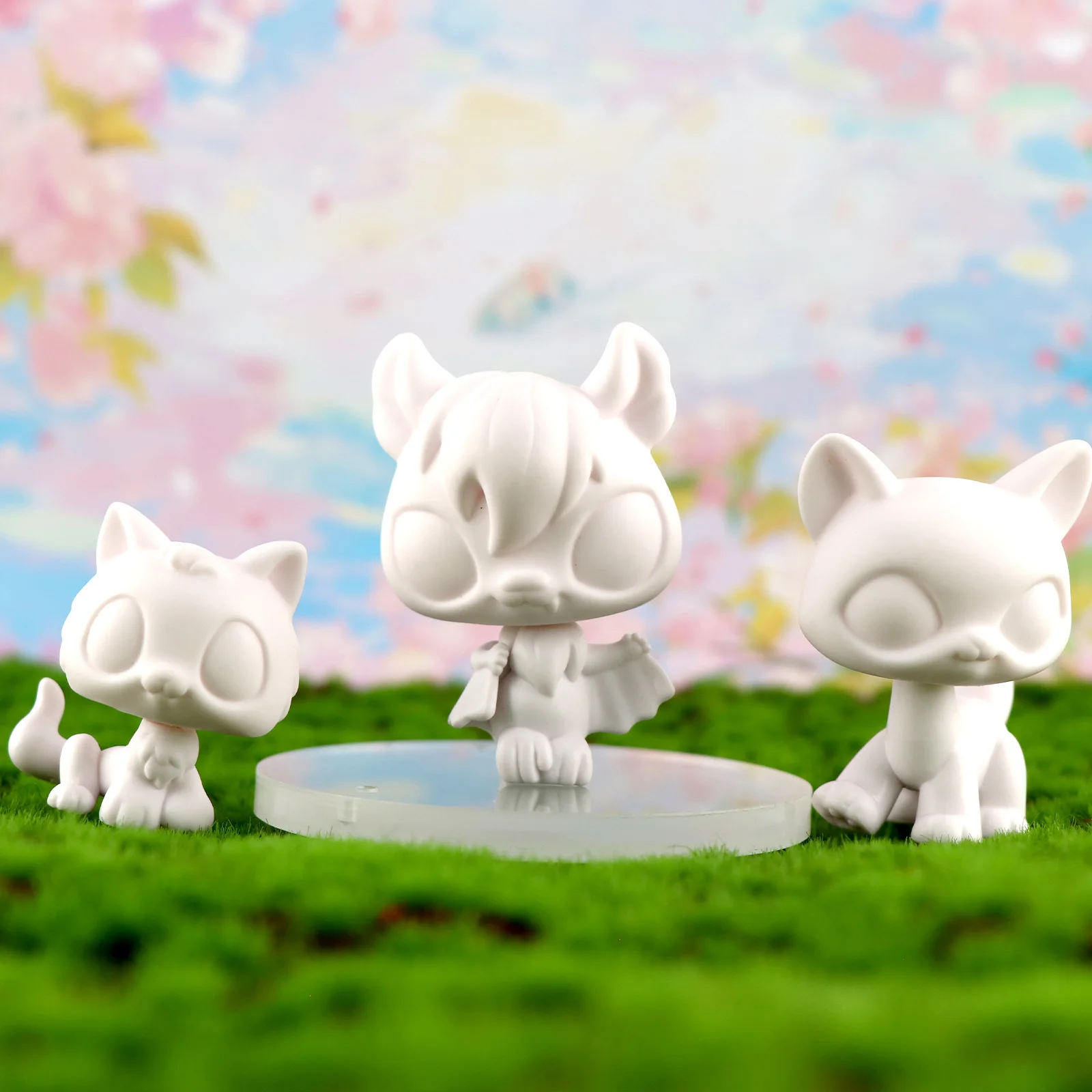 

LPS Minilpsshop Pet Shop Rare Animal White Base Bat Kitten DIY Paint Parent Child Interactive Toys Sending Boys and Girls Gifts