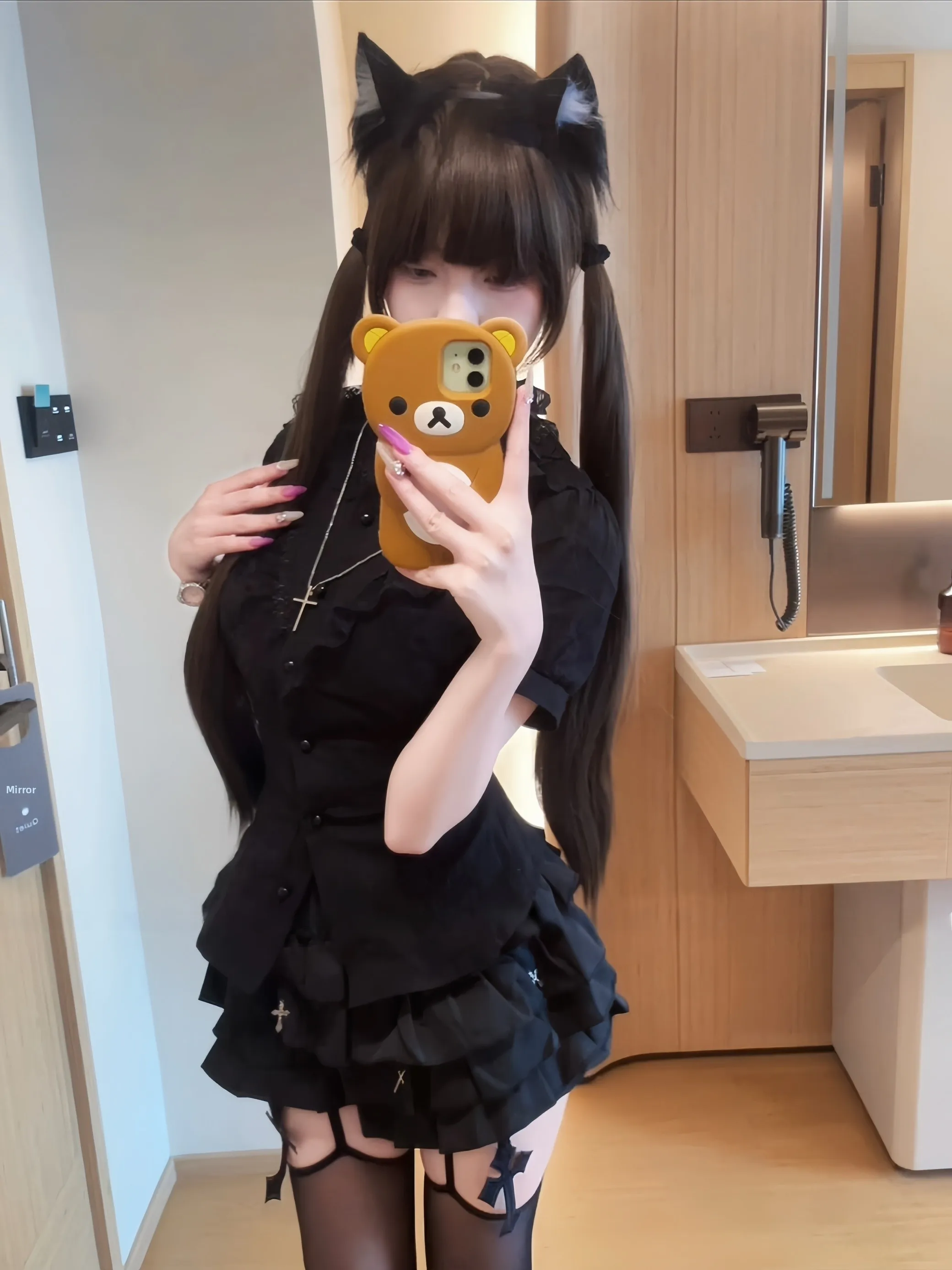 

Готический Sle Bla ort Sve Lace irt Lolita Culture Сексуальный loween Косплей orm Tight Fit Bubble Sve Pure Color Top