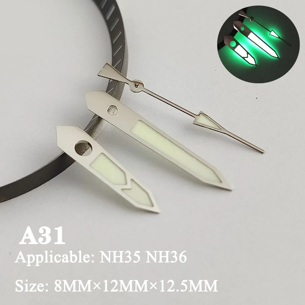 Nh35มือ nh35ดูกรณีมือ nh36ตัวชี้มือ nh35ส่วนต่างๆของนาฬิกา nh35มือสีเขียวเรืองแสง NH35 A9มือเคลื่อนไหว