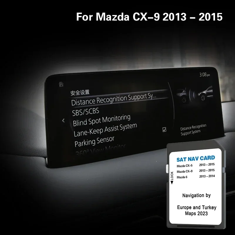 

Car Accessories For MAZDA CX9 2013 2014 2015 Map GPS SD Card Europe Netherlands Italy