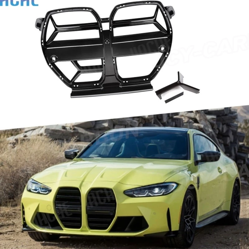 

JCYECF ABS Front Bumper Grill Mesh Grille Frame Cover for BMW M3 G80 M4 G82 G83 2020+ Gloss Black Front Grill Car styling