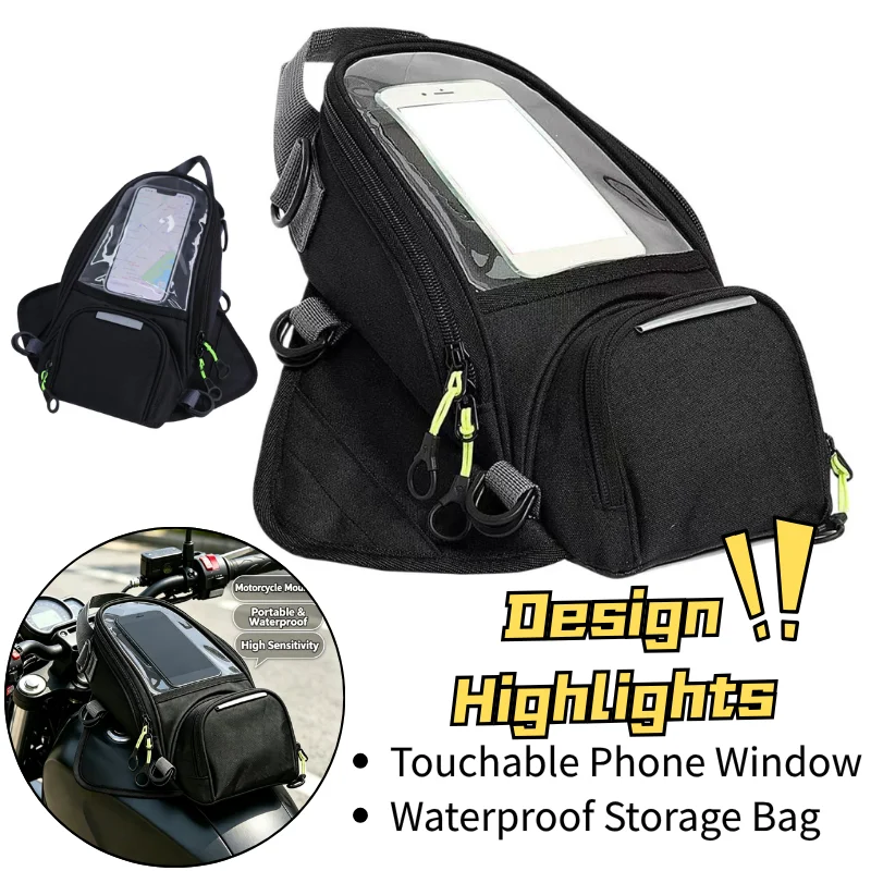 Waterproof Motorcycle Tank Bag Magnetic Motorbike Fuel Tank Pouch Touch Screen Phone Holder Riding Storage Backpack paquete