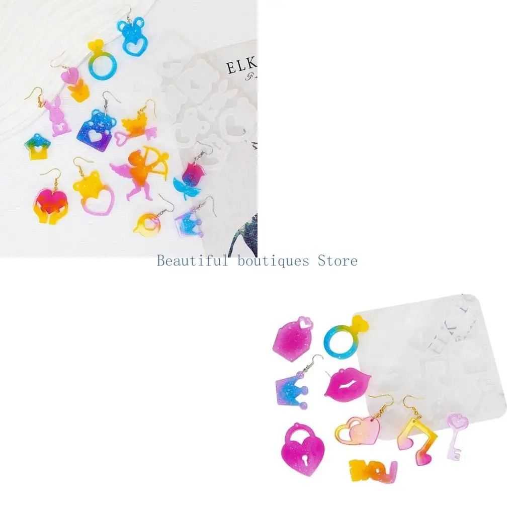 U4LF Valentine's Day DIY Pendant Molds Jewelry Accessories for DIY Hand-Making