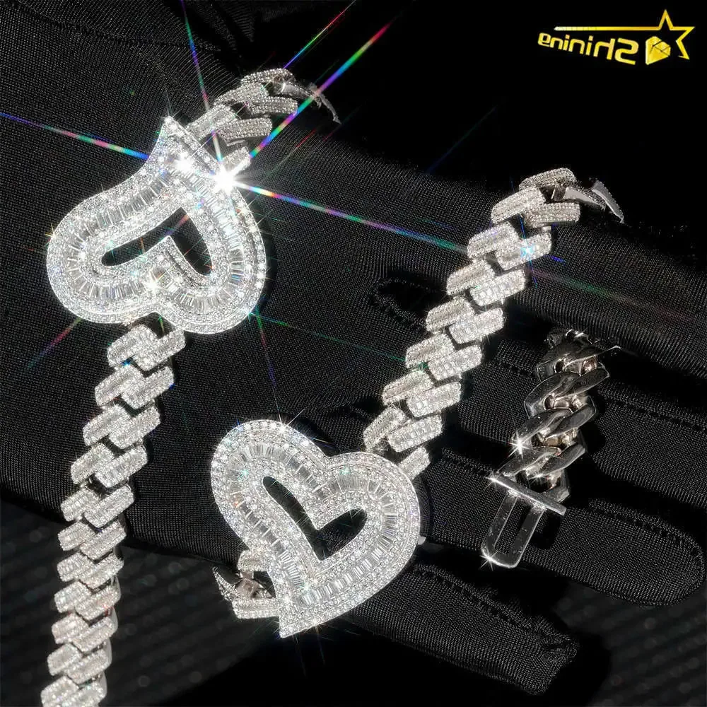 

New Design Fashion Jewelry Necklaces Pass Diamond Tester Vvs Moissanite Lab Diamond S925 Sterling Chain Necklace Hip Hop Jewelry